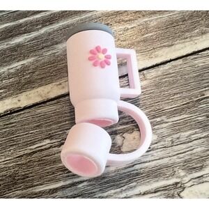 Myomi Stanley Cup Straw Topper Protector Cover‎ Silicone Light Pink 1 Piece